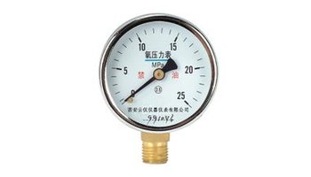 表说明 氧气压力表是指用来测定氧气压力的压力表,压力表测量的是表压