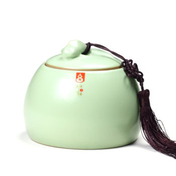 宁不凡 汝窑茶叶罐 陶瓷密封罐 金鱼茶叶罐 - 整