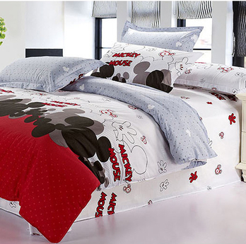 包邮 晒酷米奇妙妙斜纹全棉纯棉四件套 被套床