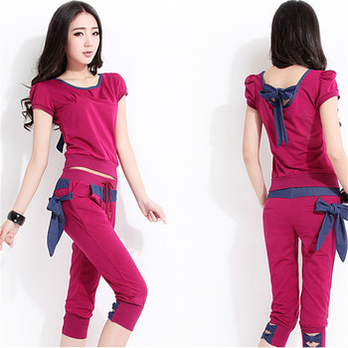 夏季韩版休闲套装短袖运动服卫衣 两件套短袖