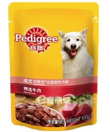 玛氏集团旗下品牌 宝路 妙鲜包 成犬 精选牛肉 