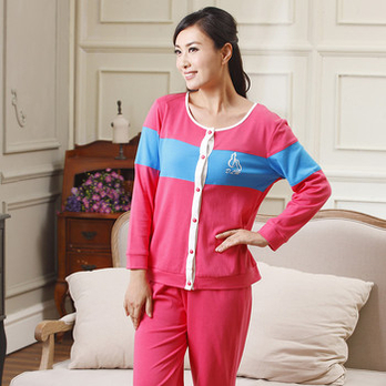 <em>多拉美</em>2013新款秋季纯棉<em>睡衣</em>女长袖<em>全棉</em>秋款