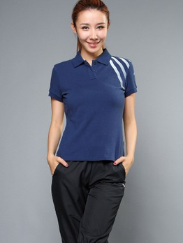 <em>李宁 / 女士</em>全棉翻领短袖t恤 - T恤/<em>女士上衣</em>/女装