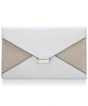 Celine 赛琳 白色拼接米色羊皮女士手拿包 - 女