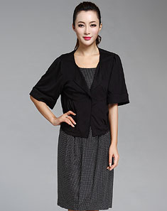 黑色<em>时尚</em>短袖小衫<em>披肩外套</em> - 围巾/丝巾/<em>服装</em>配
