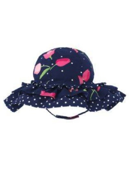 <em>Gymboree</em> <em>金宝贝 女童</em>蓝色纯棉花朵遮阳帽 0-
