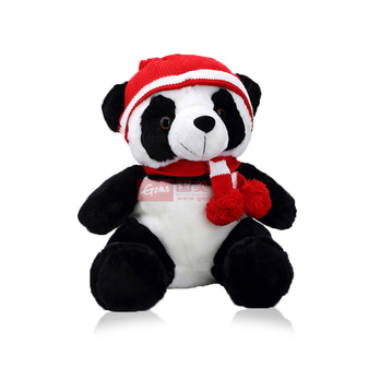 国宝大熊猫 毛绒玩具 熊猫公仔 小红帽围巾 情人