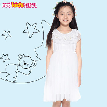 红孩儿童装 <em>女童连衣裙</em> 2013<em>夏装</em>新品 <em>白色</em>/W