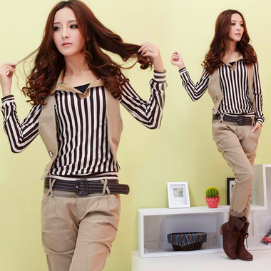 2013<em>春装</em>新款女装韩版休闲<em>时尚</em>显瘦三件套马