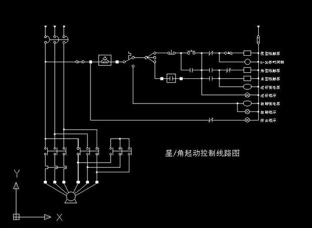 大型电机星形启动角形运转电路图