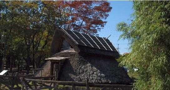 日本弥生时代的住屋,图为登吕的居住遗址复原.