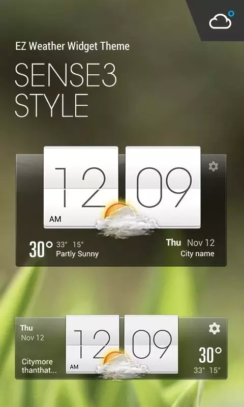 HTC Sense Style Weather Widget截图1