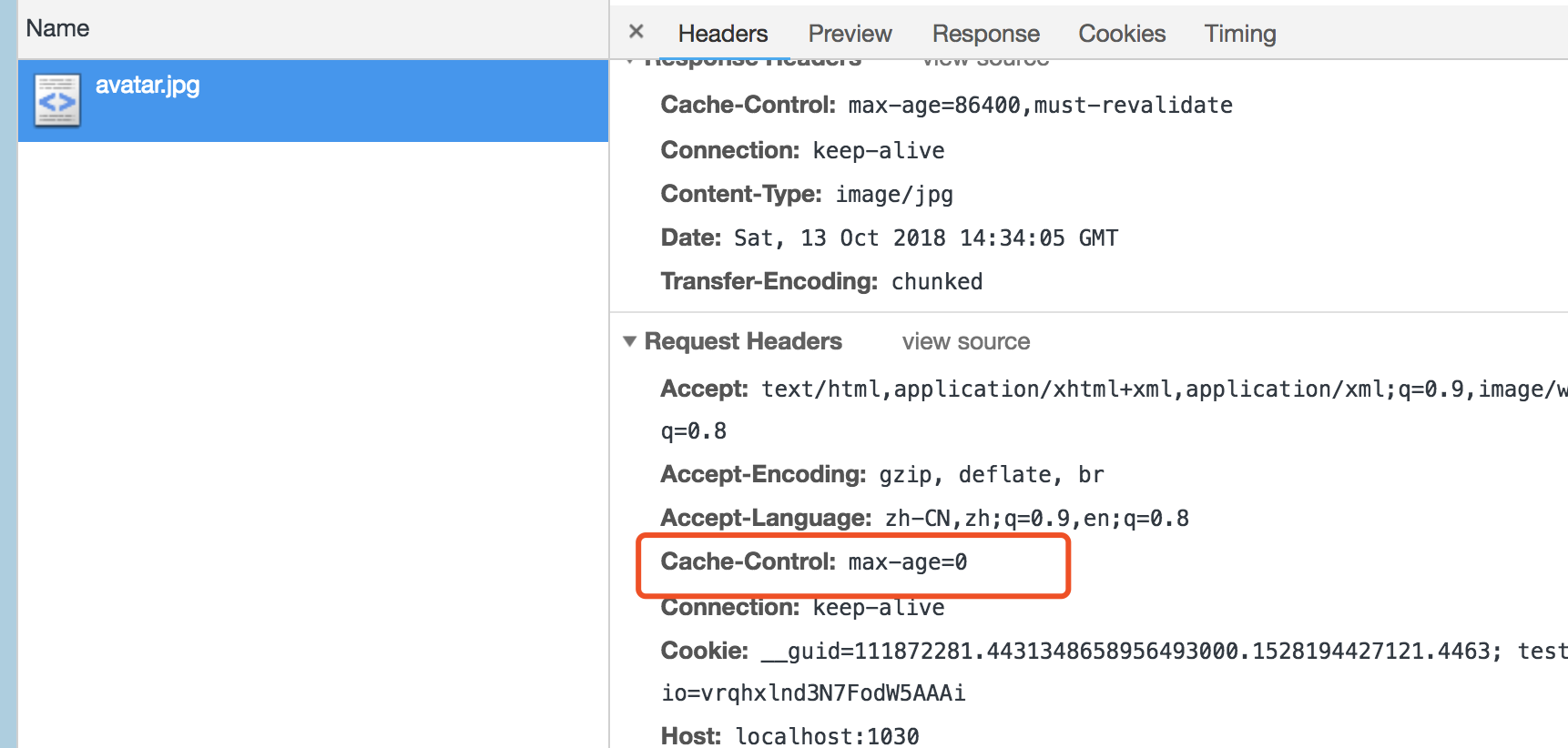 Chrome下刷新时,请求中的max-age值