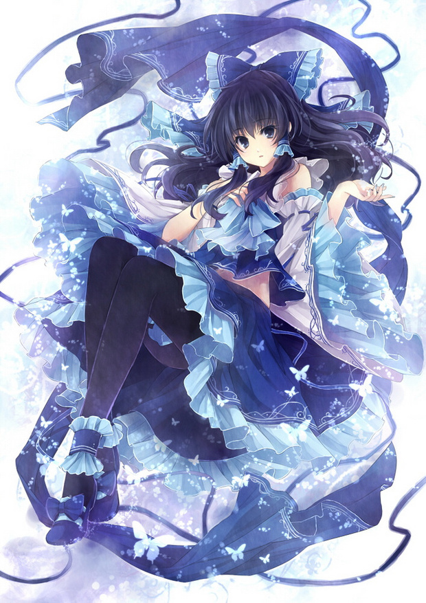 红色<em>蝴蝶</em>结黑发,手中拿着票子的这个萌<em>妹子</em>是