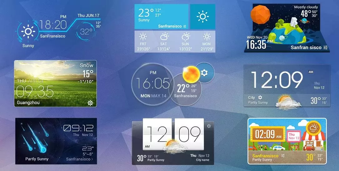 HTC Sense Style Weather Widget截图2