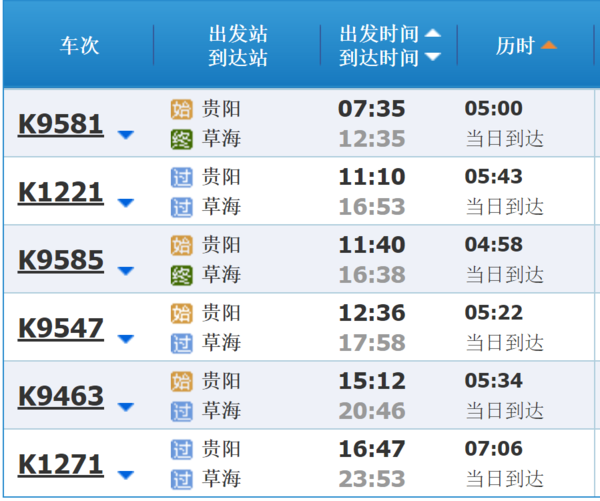 贵阳至草海火车时刻表_360问答