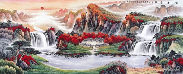 十四幅名家李林宏国画鸿运当头山水画,带你一