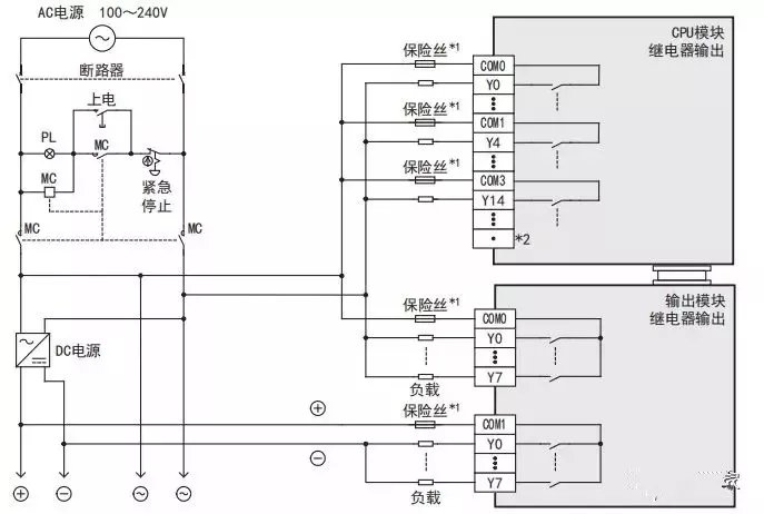 三菱fx5u plc模块硬件接线图