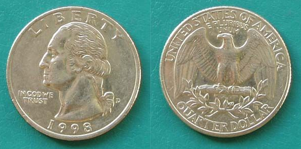 正面有华盛顿头像反面是英文的是什么硬币_3