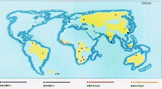 世界上钻石生产地分布图