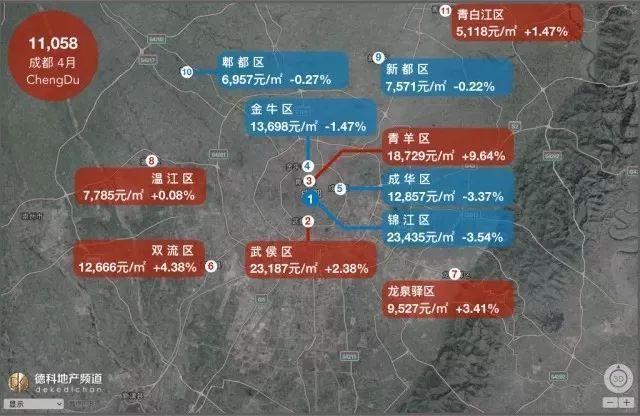 4月全国18座热门城市房价地图出炉,重庆房价11842元\/㎡