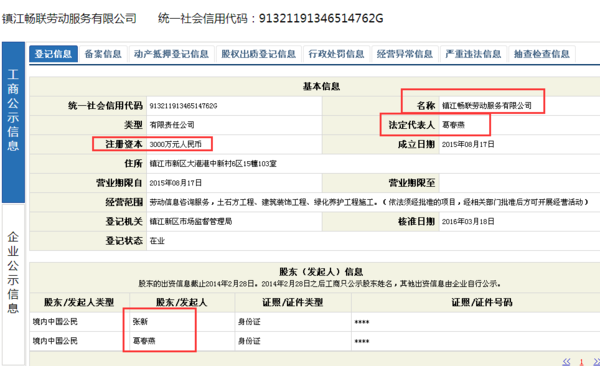 镇江畅联劳动服务有限公司该公司注册资本多少