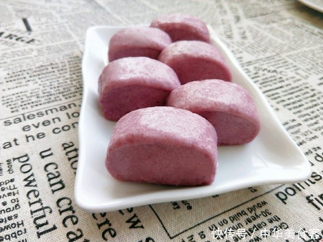 紫薯刀切馒头做法,方法和步骤交给你,不塌皮不