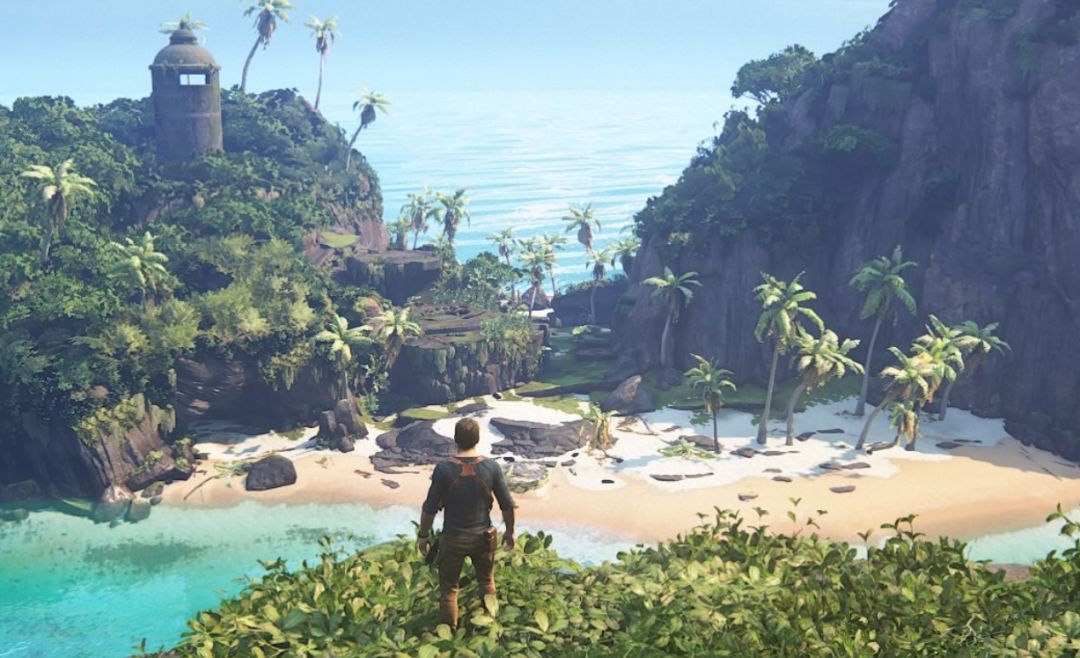 而这是去年的 ps4 独占动作冒险 《 神秘海域4 》的画面.