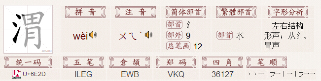 "渭"字的基本信息