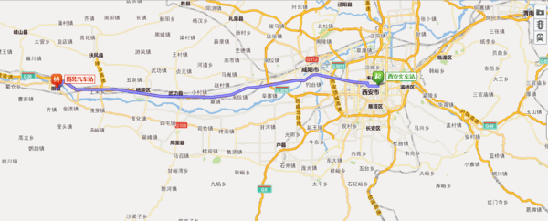 西安火车站和西安火车南站到眉县那个更近?_