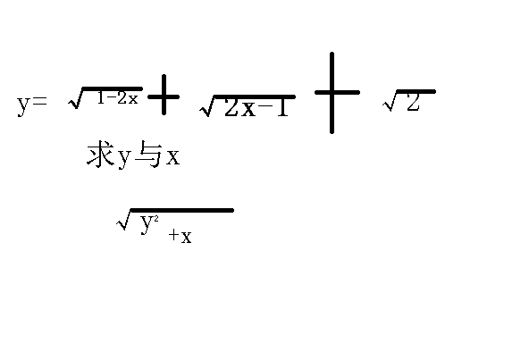 y=【跟号1-2x】+【根号2x-1】+【根号2】