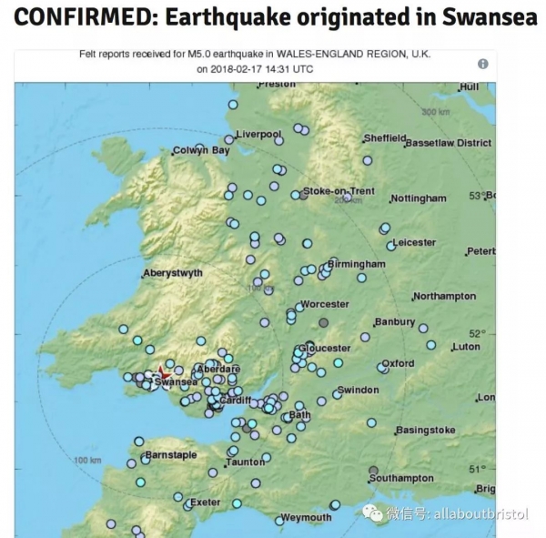 突发| 英格兰西南部发生M4.2级地震，大家感受到了吗?