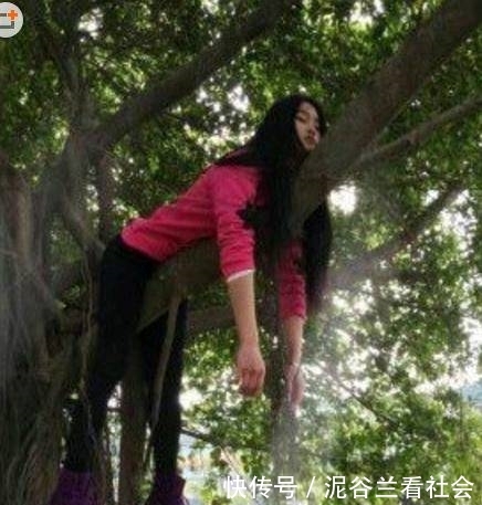 搞笑图片幽默段子笑话:妹子你睡觉咋在树上睡