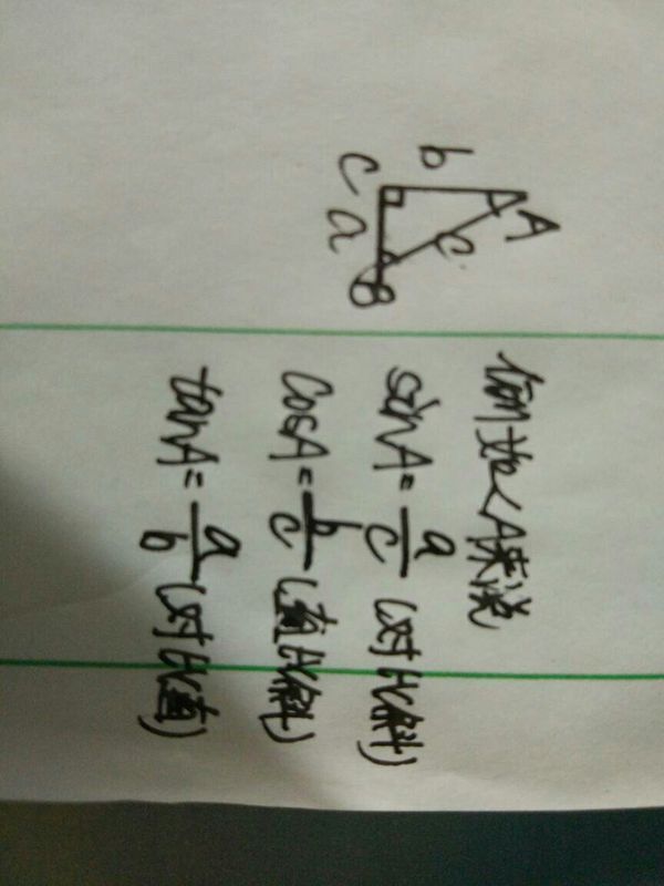 直角三角形三角形,sin cos tan 是那边比那边?