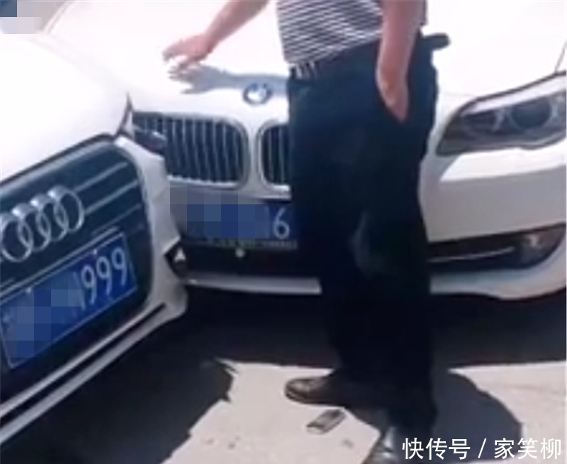 宝马5系撞上奥迪,看到车损那一刻,就能看出谁质量最佳