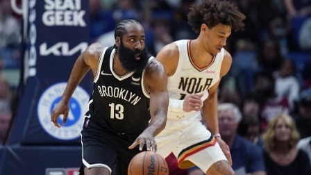 2021-2022赛季NBA集锦 哈登39+5+12 杜兰特28+7+8  篮网险胜送鹈鹕九连败