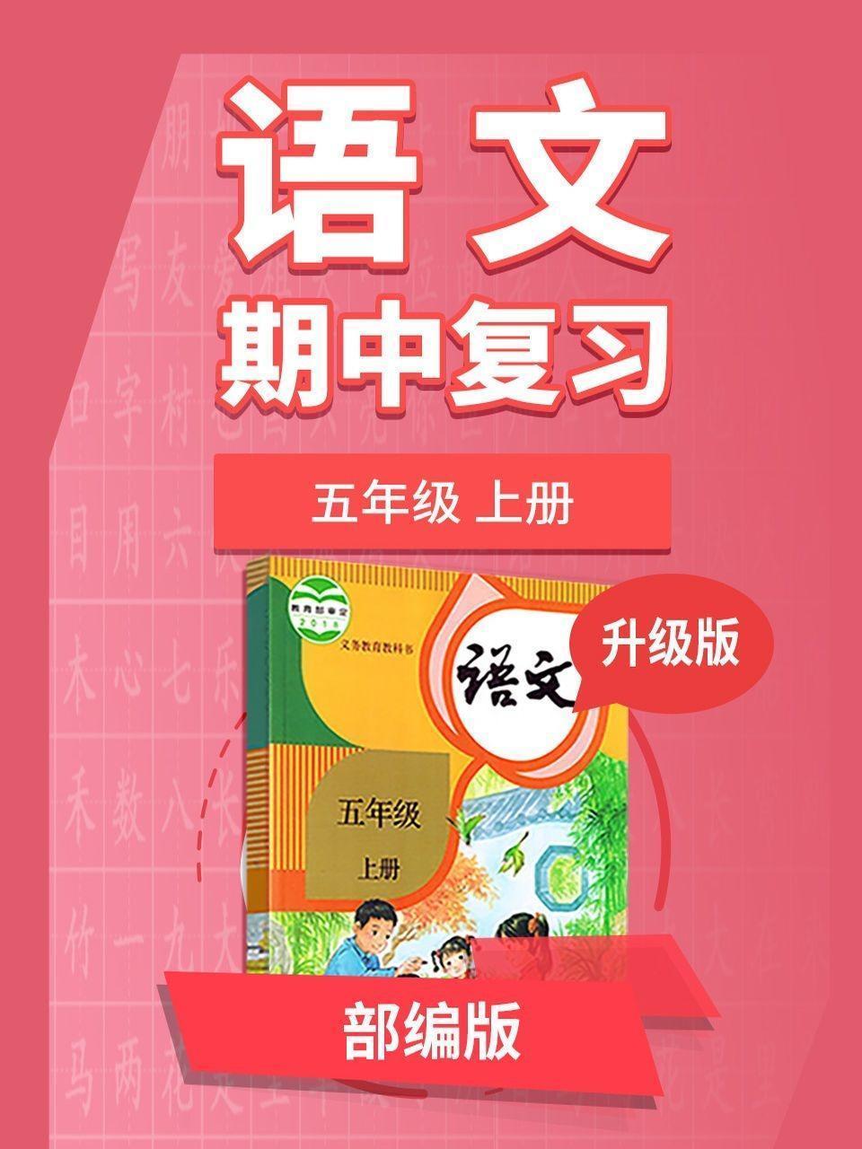 五年级部编版语文上册 期中复习 升级版