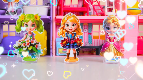 花朵妆扮的新裙子真漂亮