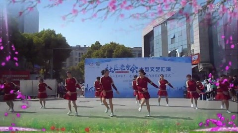 广场舞 舞姿柔美动作整齐的广场舞