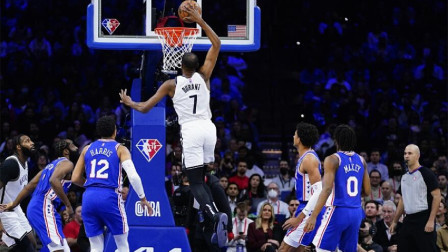 2021-2022赛季NBA集锦 杜兰特25+14 欧文22+5 哈登11+6 篮网大胜76人