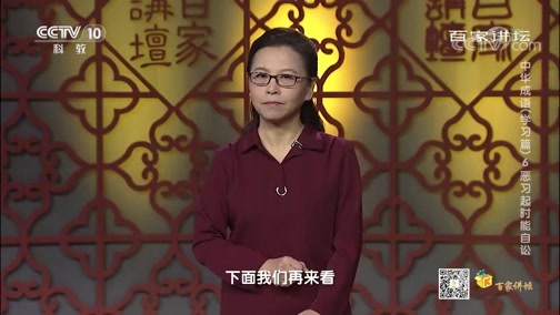 百家讲坛 《百家讲坛》 20200414 中华成语（学习篇） 6 恶习起时能自讼