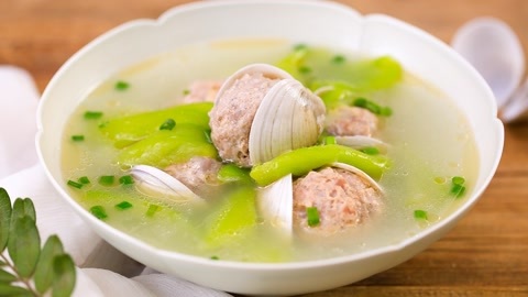 达人厨房 美食台 丝瓜蛤蜊肉丸汤