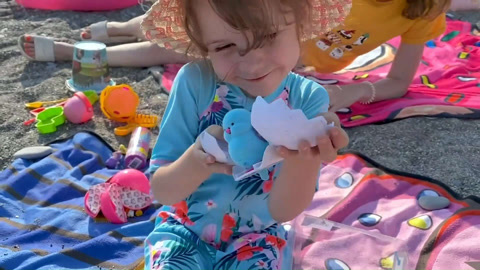 伊娃去海边玩耍