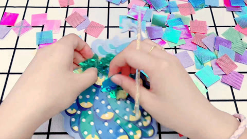 艾米公主DIY戳戳乐 孔雀手工DIY戳戳乐