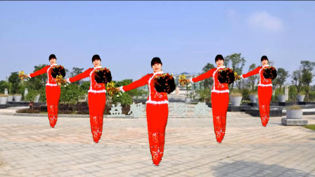 广场舞迎新春《喜庆新年乐》简单欢快32步 大气好学