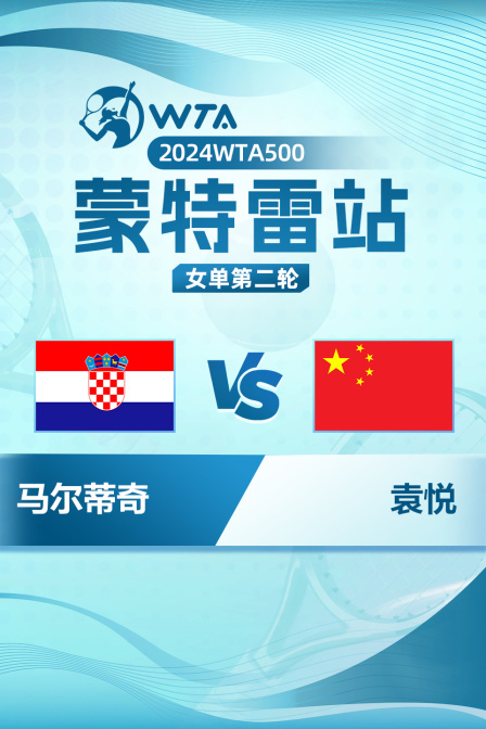 2024WTA500蒙特雷站 女单第二轮 马尔蒂奇VS袁悦 海报