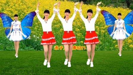 燕子广场舞《蝴蝶绕着花儿飞》男女深情对唱好听