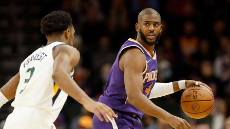 2021-2022赛季NBA集锦 NBA-保罗27+9+14 布克33+7太阳力克爵士取7连胜
