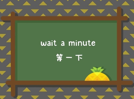 菠萝口语30秒 等一下：Wait a minute