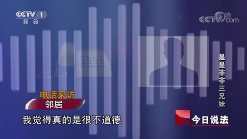 今日说法 《今日说法》 20191218 是是非非三兄妹